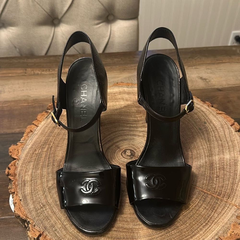 Chanel patent sandals